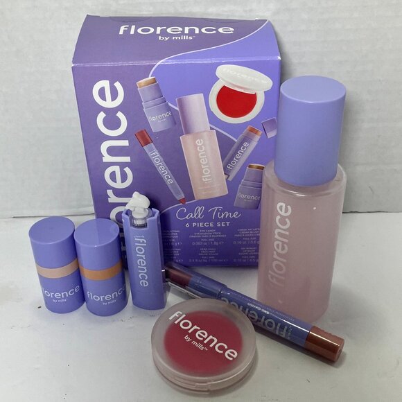 Florence Call Time 6pc Set Highlighter Eye Shadow Cheek Blush Mist Lip Balm - Picture 1 of 2